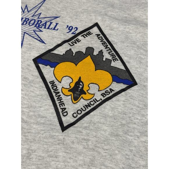 NWT Vintage Jerzees BSA Indianhead Council Jamborall 1992 XL Gray Sweatshirt - Picture 5 of 11